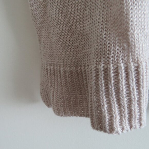 MARGARET O'LEARY 100% Linen Loose Fit Knit Sweater Neutral Tan Beachy - Size S - Picture 14 of 16